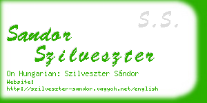 sandor szilveszter business card