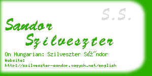 sandor szilveszter business card